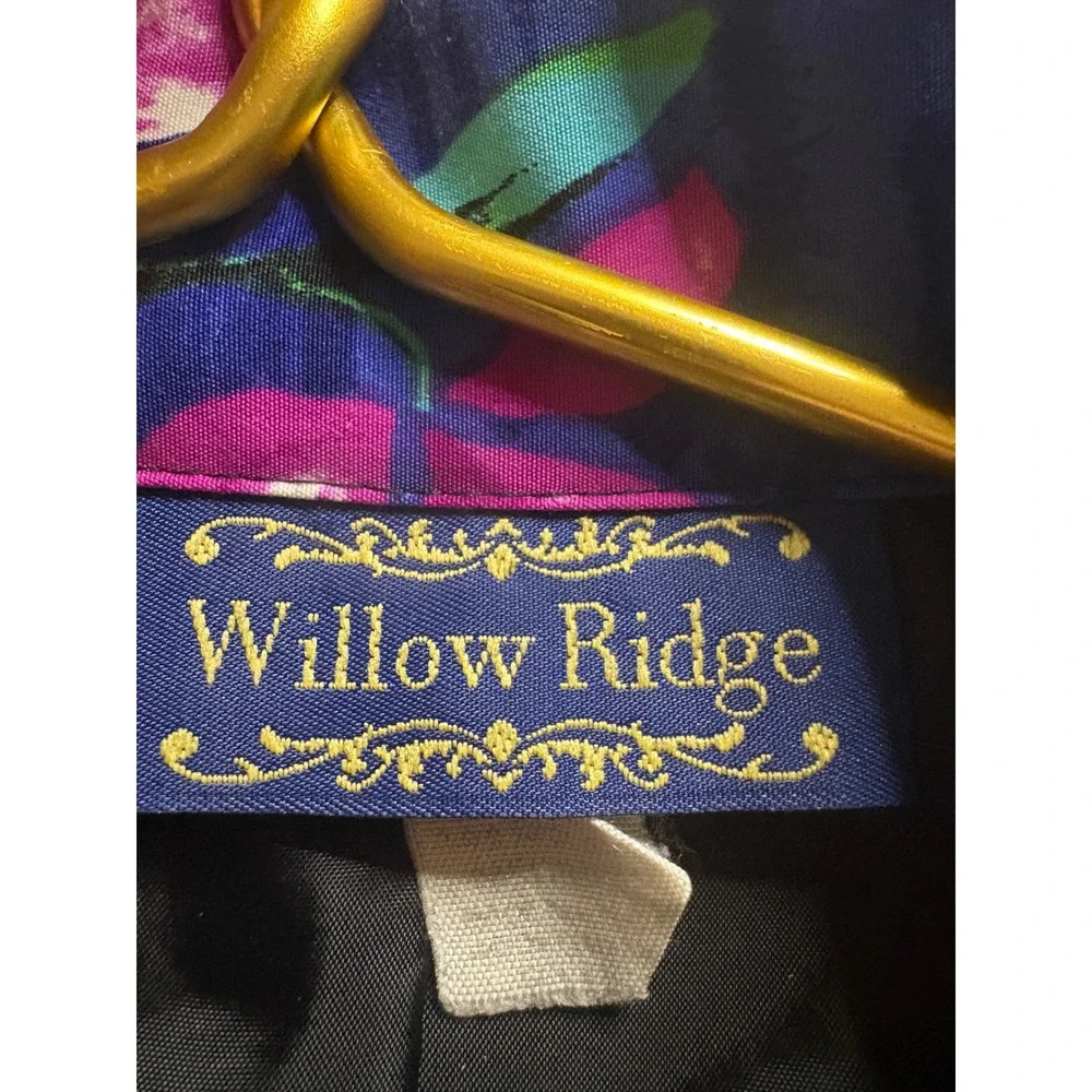 Willow Ridge Vintage Abstract Floral Patchwork Blazer Purple Teal L 80s 90s - Picture 3 of 5